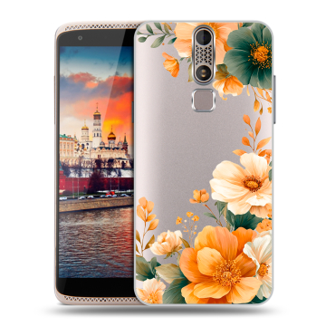 Пластиковый чехол на ZTE Axon Mini с принтом Цветы принт