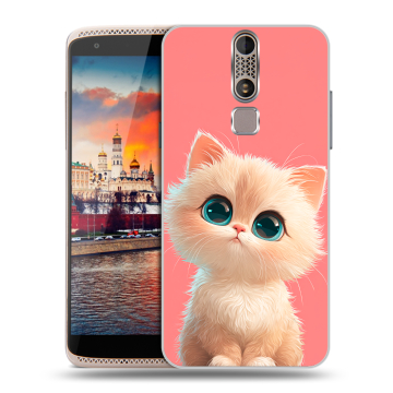 Пластиковый чехол на ZTE Axon Mini с принтом Розовый котенок