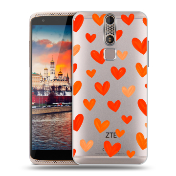 Пластиковый чехол на ZTE Axon Mini с принтом Сердечки