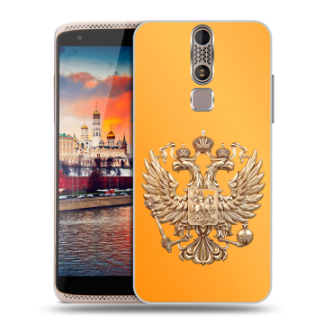 Пластиковый чехол на ZTE Axon Mini с принтом Герб Флаг России