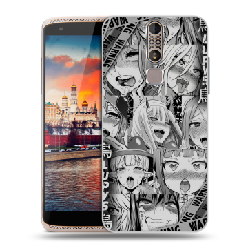 Пластиковый чехол на ZTE Axon Mini с принтом Ahegao Ахегао Аниме