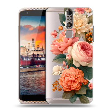 Пластиковый чехол на ZTE Axon Mini с принтом цветы
