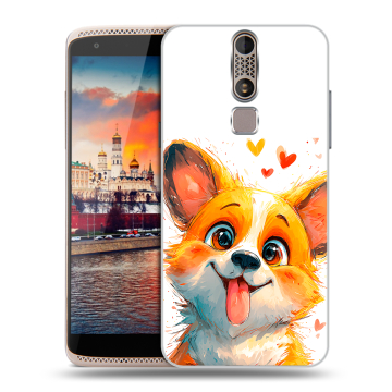 Пластиковый чехол на ZTE Axon Mini с принтом корги