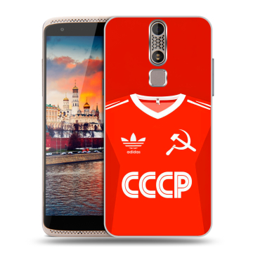 Пластиковый чехол на ZTE Axon Mini с принтом Флаг Герб СССР