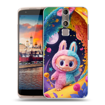 Пластиковый чехол на ZTE Axon Mini с принтом Labubu Лабубу