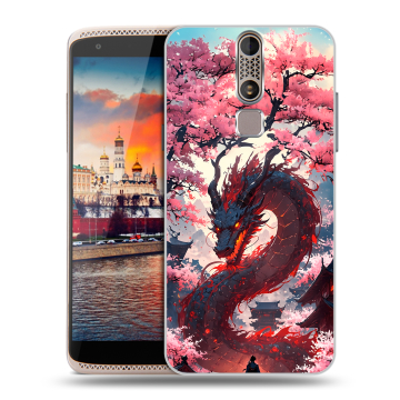 Пластиковый чехол на ZTE Axon Mini с принтом Дракон Японский Пластиковый чехол на ZTE Axon Mini с принтом Дракон Японский