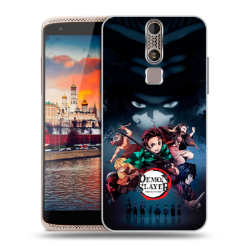 Пластиковый чехол на ZTE Axon Mini с принтом Demon Slayer Клинок рассекающий демонов