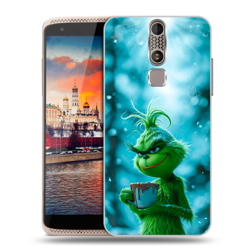 Пластиковый чехол на ZTE Axon Mini с принтом Новый год гринч