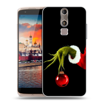 Пластиковый чехол на ZTE Axon Mini с принтом Новый год Гринч