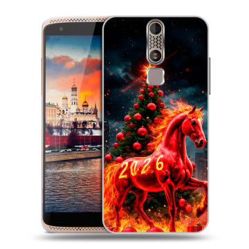 Пластиковый чехол на ZTE Axon Mini с принтом Новый год