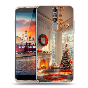 Пластиковый чехол на ZTE Axon Mini с принтом Новый год