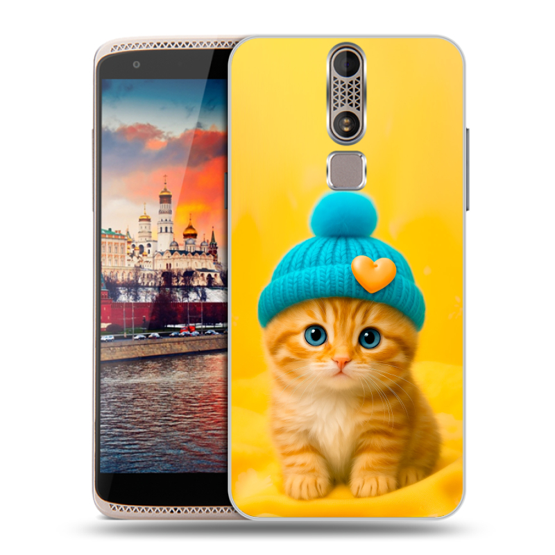 Пластиковый чехол на ZTE Axon Mini с принтом Котенок в шапке Пластиковый чехол на ZTE Axon Mini с принтом Котенок в шапке
