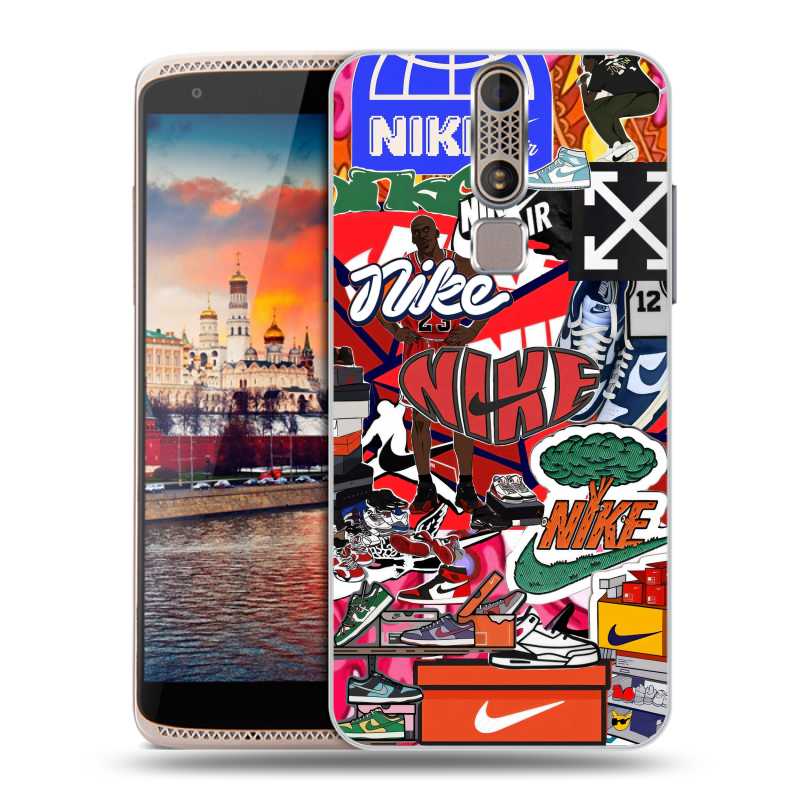Пластиковый чехол на ZTE Axon Mini с принтом Найк Nike яркий Пластиковый чехол на ZTE Axon Mini с принтом Найк Nike яркий