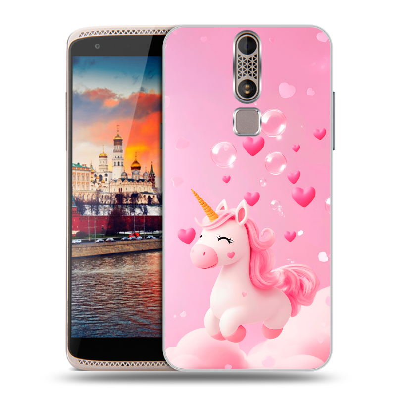 Пластиковый чехол на ZTE Axon Mini с принтом Единорог Пластиковый чехол на ZTE Axon Mini с принтом Единорог