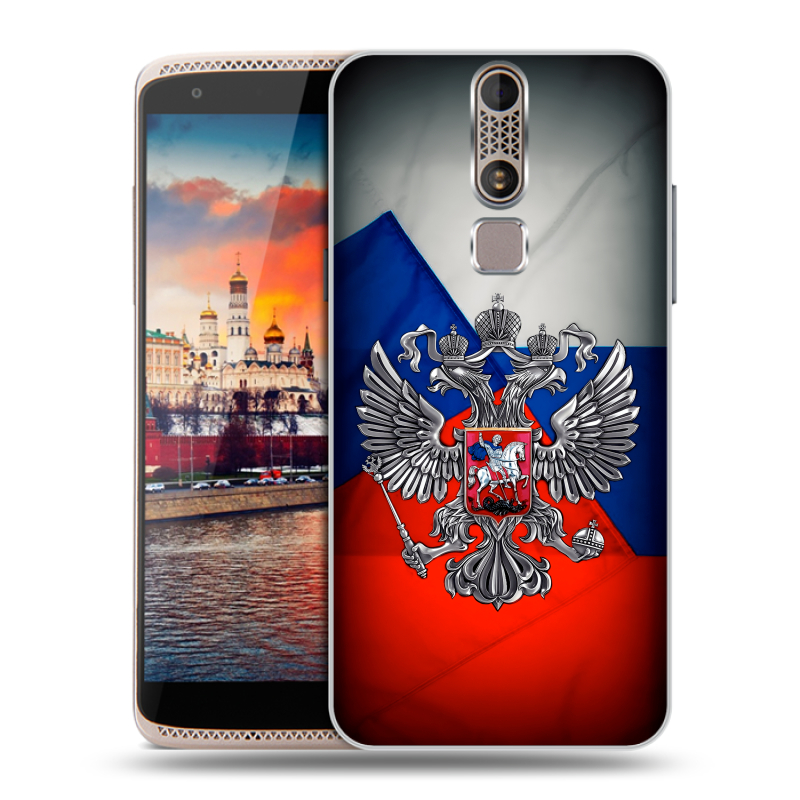 Пластиковый чехол на ZTE Axon Mini с принтом Флаг России Пластиковый чехол на ZTE Axon Mini с принтом Флаг России
