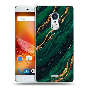 Силиконовый чехол на ZTE Blade X9 с принтом Мрамор зеленое золото Силиконовый чехол на ZTE Blade X9 с принтом Мрамор зеленое золото
