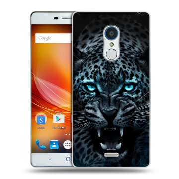 Силиконовый чехол на ZTE Blade X9 с принтом Темный леопард Силиконовый чехол на ZTE Blade X9 с принтом Темный леопард