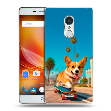 Силиконовый чехол на ZTE Blade X9 с принтом Корги на скейте Силиконовый чехол на ZTE Blade X9 с принтом Корги на скейте