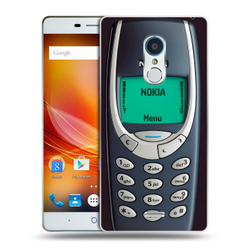 Силиконовый чехол на ZTE Blade X9 с принтом Старый телефон