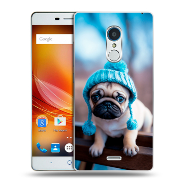 Силиконовый чехол на ZTE Blade X9 с принтом Мопс в шапке Силиконовый чехол на ZTE Blade X9 с принтом Мопс в шапке