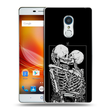 Силиконовый чехол на ZTE Blade X9 с принтом Поцелуй скелетов Силиконовый чехол на ZTE Blade X9 с принтом Поцелуй скелетов