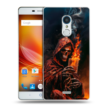 Силиконовый чехол на ZTE Blade X9 с принтом Скелет и карты Силиконовый чехол на ZTE Blade X9 с принтом Скелет и карты
