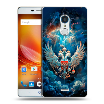 Силиконовый чехол на ZTE Blade X9 с принтом Герб флаг России Силиконовый чехол на ZTE Blade X9 с принтом Герб флаг России