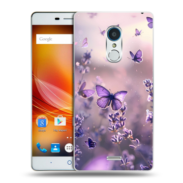 Силиконовый чехол на ZTE Blade X9 с принтом бабочки и лаванда Силиконовый чехол на ZTE Blade X9 с принтом бабочки и лаванда