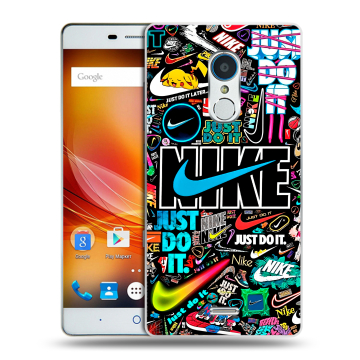 Силиконовый чехол на ZTE Blade X9 с принтом найк nike черный