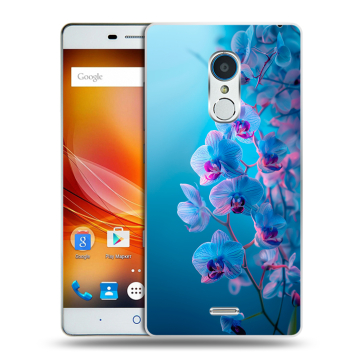 Силиконовый чехол на ZTE Blade X9 с принтом голубые орхидеи Силиконовый чехол на ZTE Blade X9 с принтом голубые орхидеи