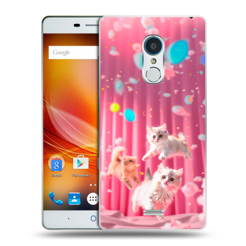 Силиконовый чехол на ZTE Blade X9 с принтом милые котики