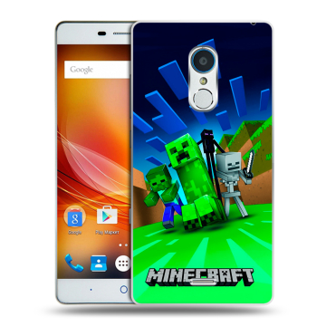 Силиконовый чехол на ZTE Blade X9 с принтом Майнкрафт