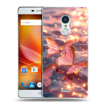 Силиконовый чехол на ZTE Blade X9 с принтом бабочки розовые Силиконовый чехол на ZTE Blade X9 с принтом бабочки розовые