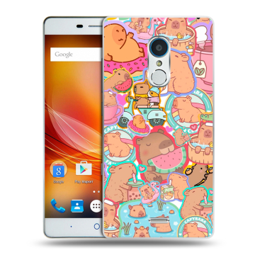 Силиконовый чехол на ZTE Blade X9 с принтом капибары Силиконовый чехол на ZTE Blade X9 с принтом капибары