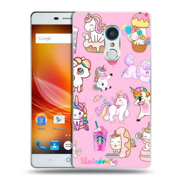 Силиконовый чехол на ZTE Blade X9 с принтом розовые единороги Силиконовый чехол на ZTE Blade X9 с принтом розовые единороги