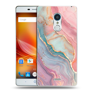 Силиконовый чехол на ZTE Blade X9 с принтом розовый мрамор Силиконовый чехол на ZTE Blade X9 с принтом розовый мрамор
