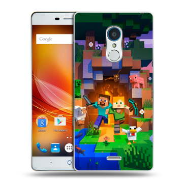 Силиконовый чехол на ZTE Blade X9 с принтом Майнкрафт Minecraft