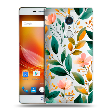 Силиконовый чехол на ZTE Blade X9 с принтом Цветы паттерн