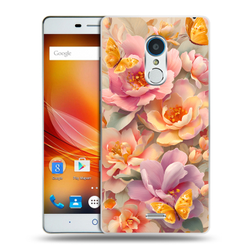 Силиконовый чехол на ZTE Blade X9 с принтом Цветы и бабочки