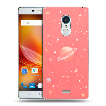 Силиконовый чехол на ZTE Blade X9 с принтом Розовый космос