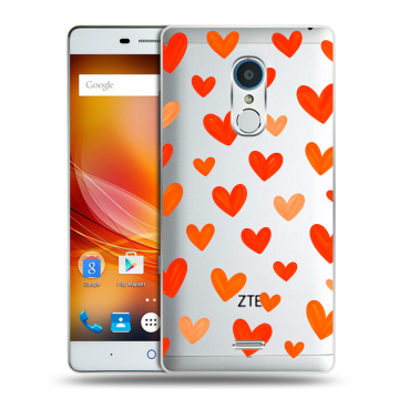 Силиконовый чехол на ZTE Blade X9 с принтом Сердечки