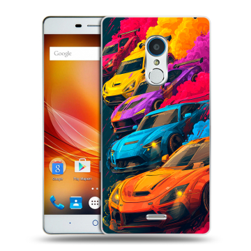 Силиконовый чехол на ZTE Blade X9 с принтом Тачки