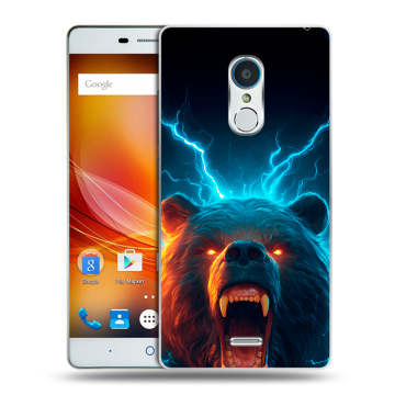 Силиконовый чехол на ZTE Blade X9 с принтом Медведь