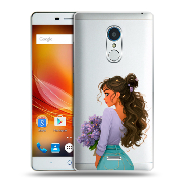 Силиконовый чехол на ZTE Blade X9 с принтом девушка цветы