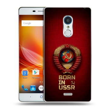 Силиконовый чехол на ZTE Blade X9 с принтом Флаг Герб СССР