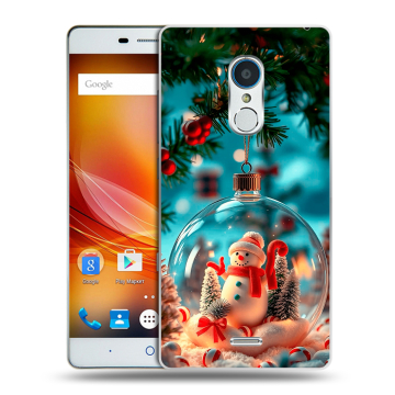 Силиконовый чехол на ZTE Blade X9 с принтом Новый год