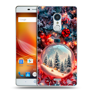 Силиконовый чехол на ZTE Blade X9 с принтом Новый год