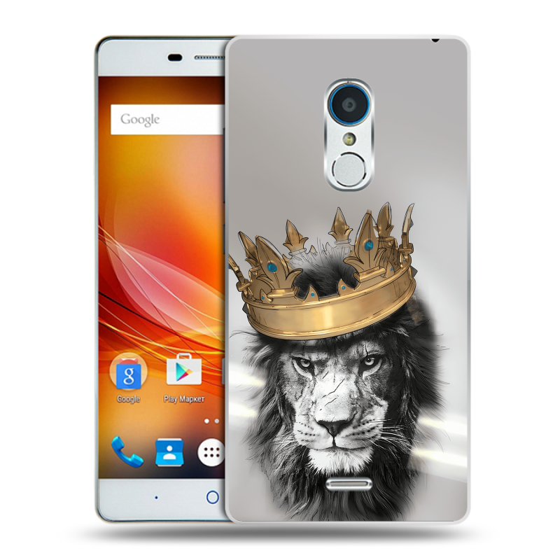 Силиконовый чехол на ZTE Blade X9 с принтом Лев с короной Силиконовый чехол на ZTE Blade X9 с принтом Лев с короной