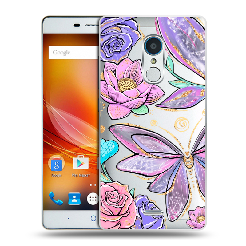 Силиконовый чехол на ZTE Blade X9 с принтом Бабочки и цветы Силиконовый чехол на ZTE Blade X9 с принтом Бабочки и цветы