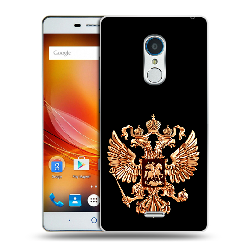 Пластиковый чехол на ZTE Blade X9 с принтом Герб России золотой Пластиковый чехол на ZTE Blade X9 с принтом Герб России золотой